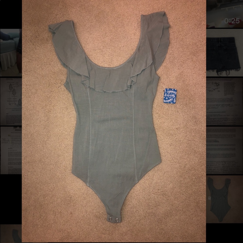 Free People ruffled bodysuit